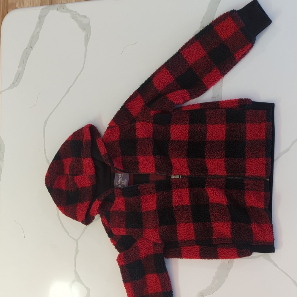 Natural reflections fleece Sherpa flannel hoodie size S/P